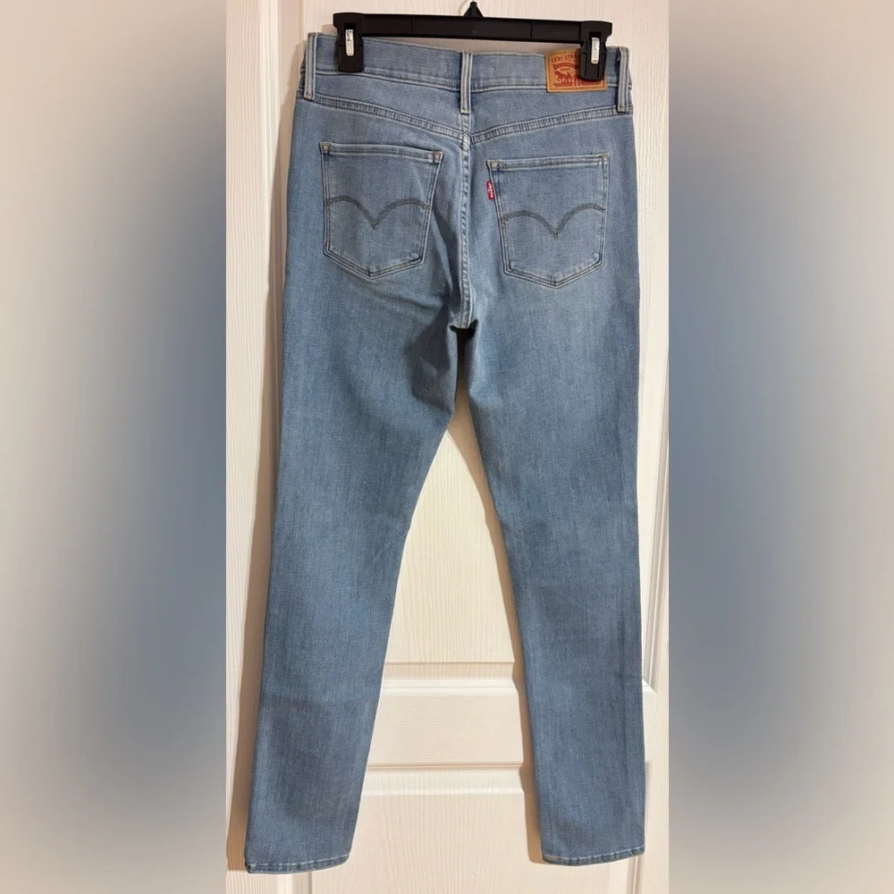 Levi’s Shaping Skinny Cotton Mid Rise Blue Denim Jeans Size 28 - Picture 9 of 15